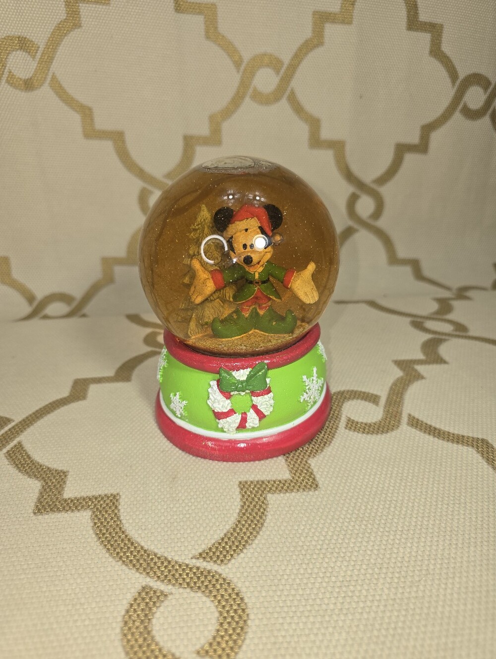 Disney Mickey Mouse Musical Waterglobe Snowglobe Jingle Bells Read Below